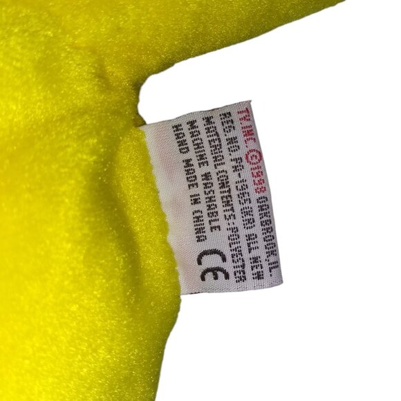 TY Pillow Pal Huggy the Bear Yellow Stuffed Plush Toy 13 Inch 1998 - Picture 5 of 6
